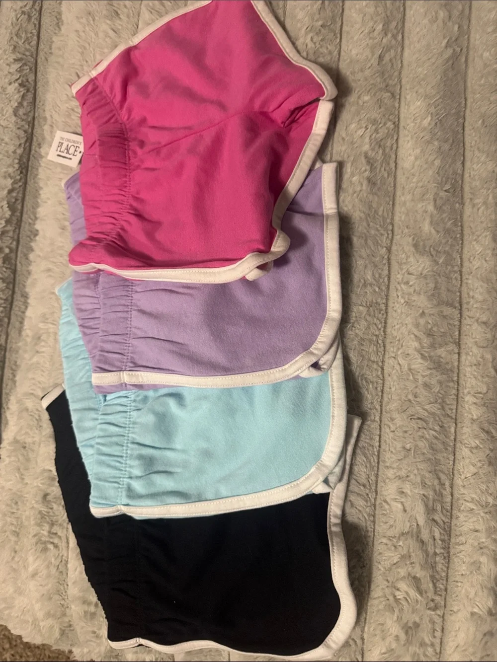 The Children's Place Girls Pastel Shorts Set - Blue, Purple, Pink black